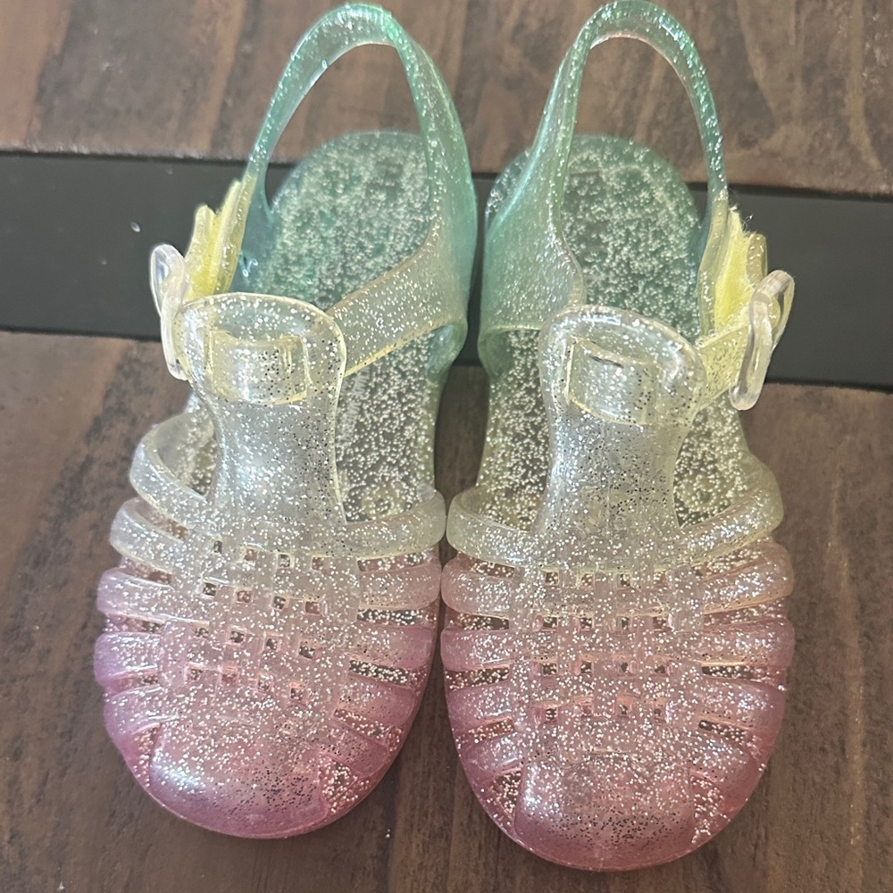 Kids Glitter Jelly Sandals toddler size 8